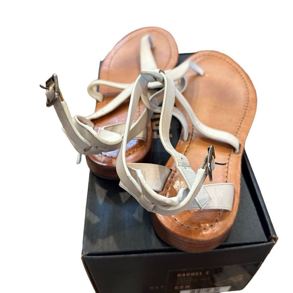 Frye Rachel T white leather sandals - Picture 3 of 5